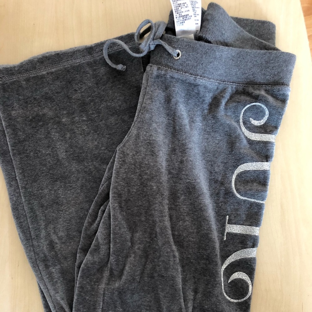 Gray Juicy Couture Bootcut Velvet Track Pants